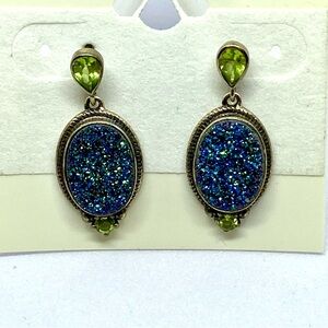 Peridot Sterling pierced Earrings. NWT.